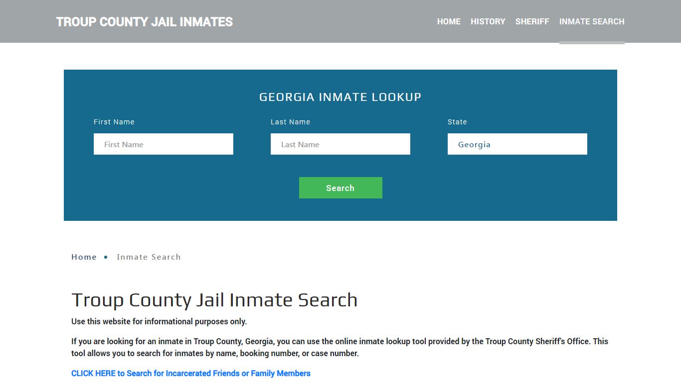 Troup County, GA Detainee Lookup