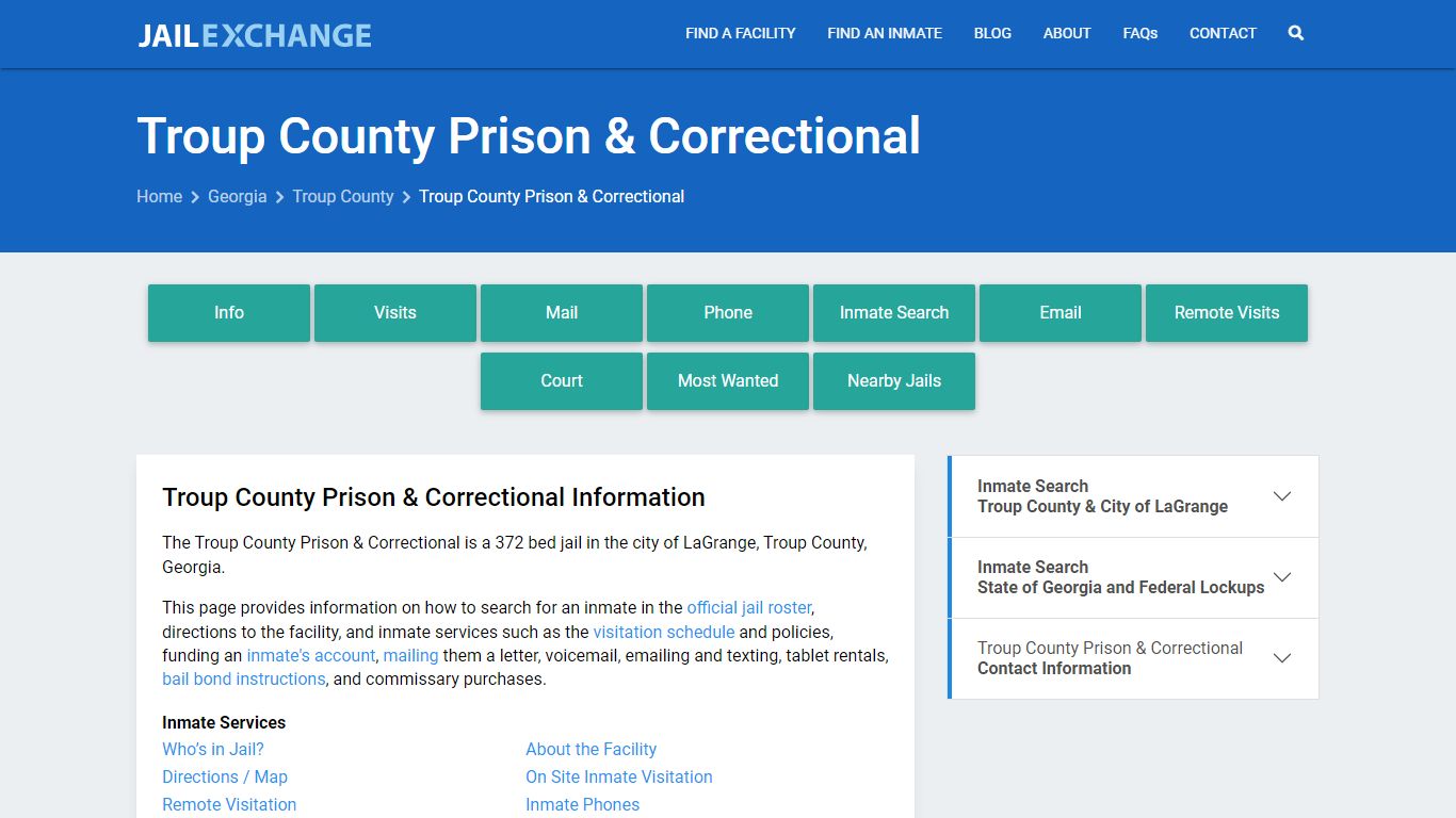 Troup County Prison & Correctional - Jail Exchange